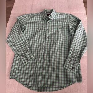 [M] Wrangler Trevor Brazile Relentless Long Sleeve Button Front Shirt Men GUC